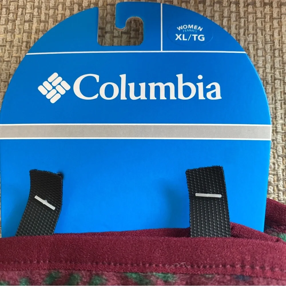 Columbia Maroon Patterned Fleece Gloves